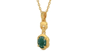 Gold Emerald Pendant Prime Quality (P6)
