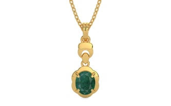 Gold Emerald Pendant Prime Quality (P6)