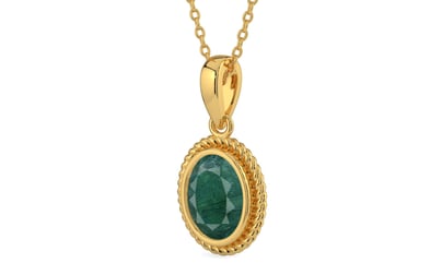 Gold Emerald Pendant Prime Quality (P7)