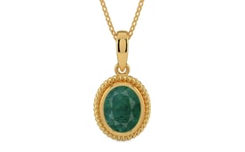Gold Emerald Pendant Prime Quality (P7)