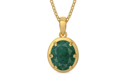Gold Emerald Pendant Prime Quality (P8)