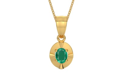 Gold Emerald Pendant Rare Quality (P11)