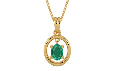 Gold Emerald Pendant Rare Quality (P2)