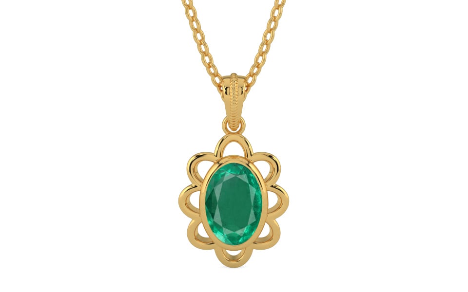 Gold Emerald Pendant Rare Quality (P3)