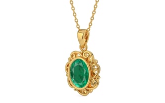 Gold Emerald Pendant Rare Quality (P5)