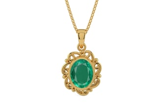 Gold Emerald Pendant Rare Quality (P5)