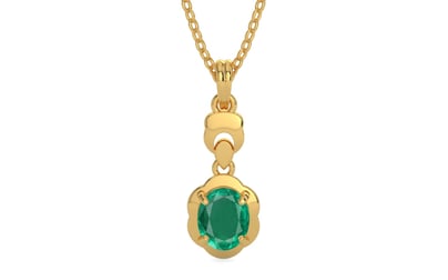 Gold Emerald Pendant Rare Quality (P6)