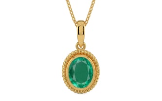 Gold Emerald Pendant Rare Quality (P7)