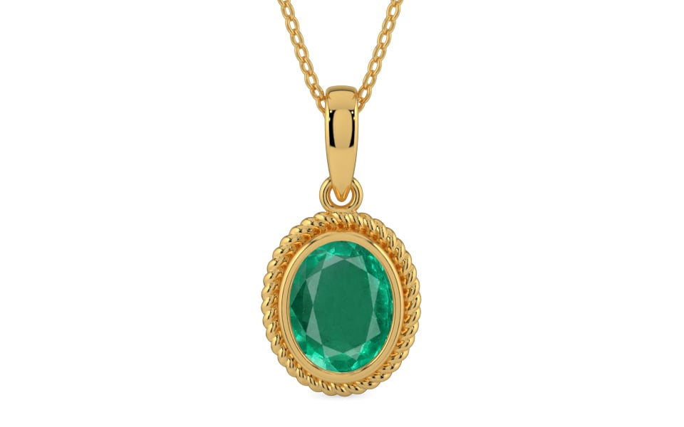 Gold Emerald Pendant Rare Quality (P7)