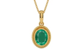 Gold Emerald Pendant Rare Quality (P7)