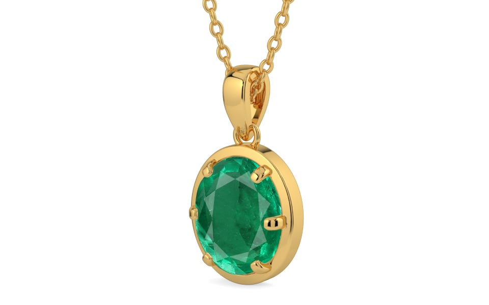 Gold Emerald Pendant Rare Quality (P8)