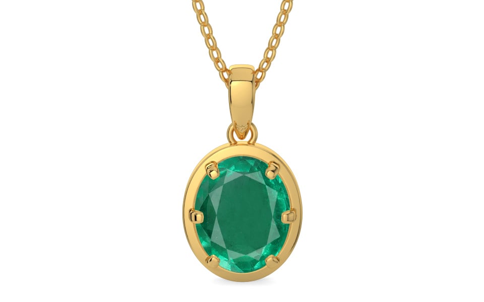 Gold Emerald Pendant Rare Quality (P8)