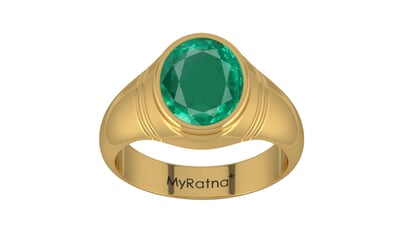 Gold Emerald Ring Rare Quality (R7)