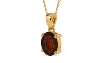 Gold Hessonite Garnet Pendant Fine Quality (P10)