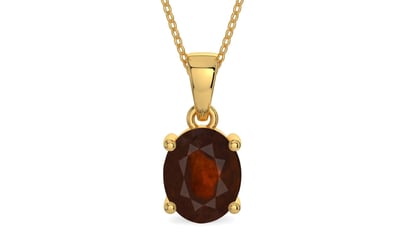 Gold Hessonite Garnet Pendant Fine Quality (P10)