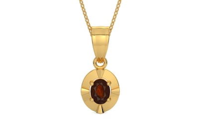 Gold Hessonite Garnet Pendant Fine Quality (P11)
