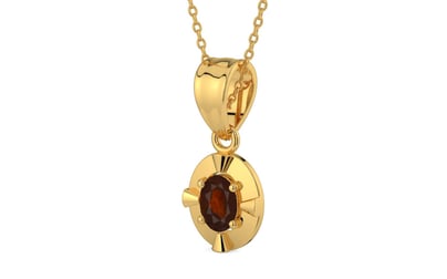 Gold Hessonite Garnet Pendant Fine Quality (P11)