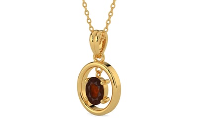 Gold Hessonite Garnet Pendant Fine Quality (P2)