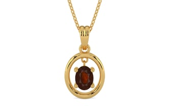 Gold Hessonite Garnet Pendant Fine Quality (P2)