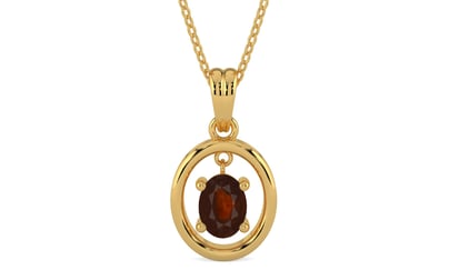 Gold Hessonite Garnet Pendant Fine Quality (P2)
