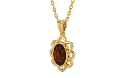 Gold Hessonite Garnet Pendant Fine Quality (P3)
