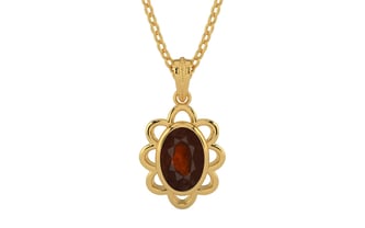 Gold Hessonite Garnet Pendant Fine Quality (P3)