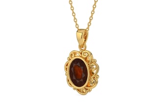 Gold Hessonite Garnet Pendant Fine Quality (P5)