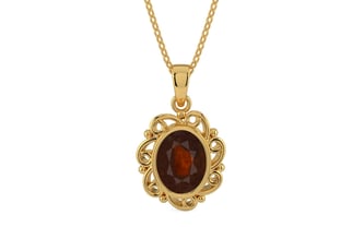 Gold Hessonite Garnet Pendant Fine Quality (P5)