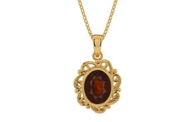 Gold Hessonite Garnet Pendant Fine Quality (P5)