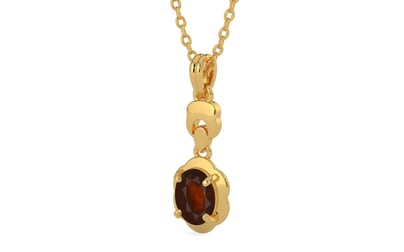 Gold Hessonite Garnet Pendant Fine Quality (P6)