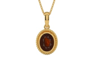 Gold Hessonite Garnet Pendant Fine Quality (P7)
