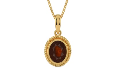 Gold Hessonite Garnet Pendant Fine Quality (P7)