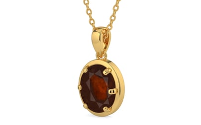 Gold Hessonite Garnet Pendant Fine Quality (P8)