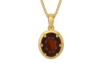 Gold Hessonite Garnet Pendant Fine Quality (P8)