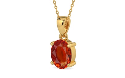 Gold Hessonite Garnet Pendant Limited Quality (P10)