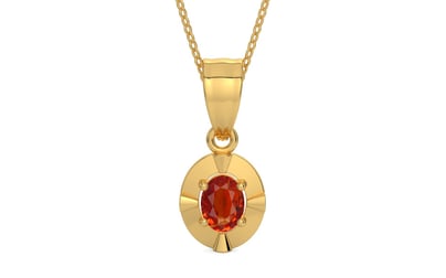 Gold Hessonite Garnet Pendant Limited Quality (P11)