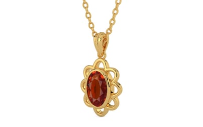 Gold Hessonite Garnet Pendant Limited Quality (P3)