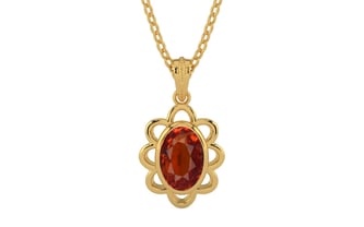 Gold Hessonite Garnet Pendant Limited Quality (P3)
