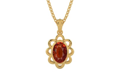 Gold Hessonite Garnet Pendant Limited Quality (P3)