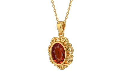 Gold Hessonite Garnet Pendant Limited Quality (P5)