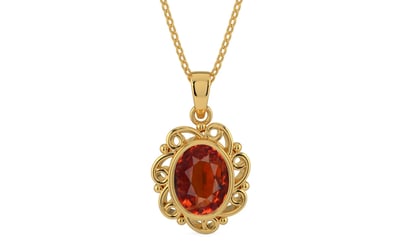 Gold Hessonite Garnet Pendant Limited Quality (P5)