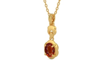 Gold Hessonite Garnet Pendant Limited Quality (P6)