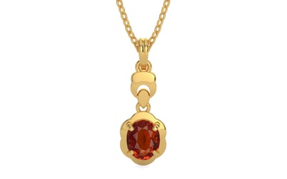 Gold Hessonite Garnet Pendant Limited Quality (P6)