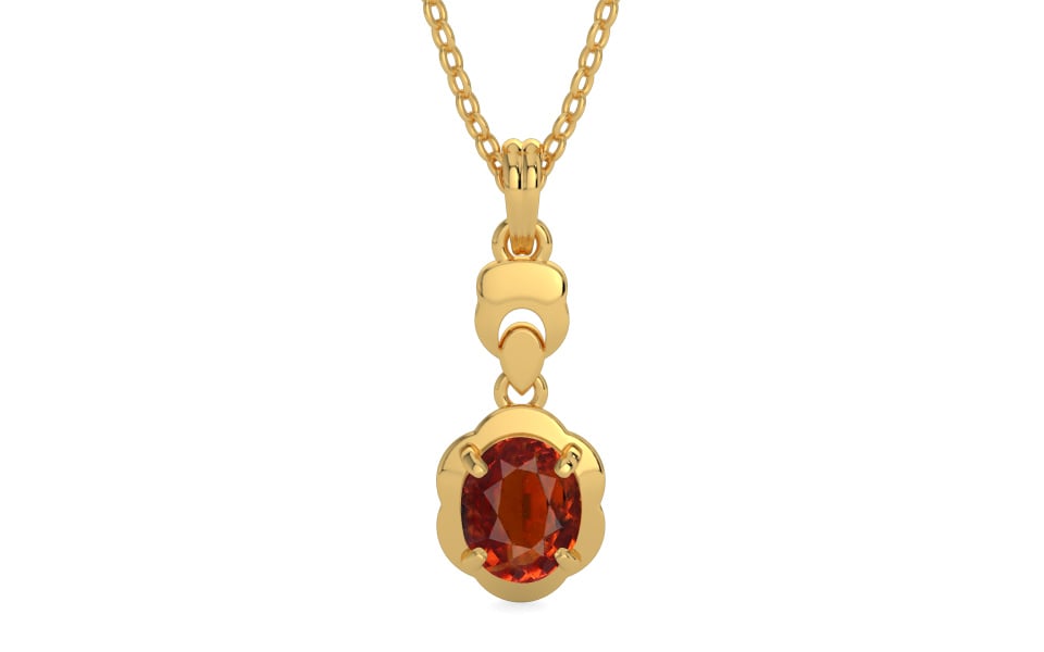 Gold Hessonite Garnet Pendant Limited Quality (P6)