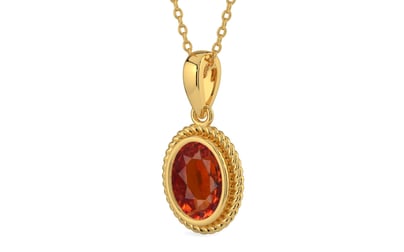 Gold Hessonite Garnet Pendant Limited Quality (P7)