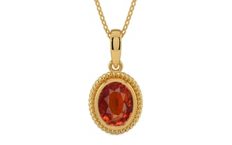 Gold Hessonite Garnet Pendant Limited Quality (P7)