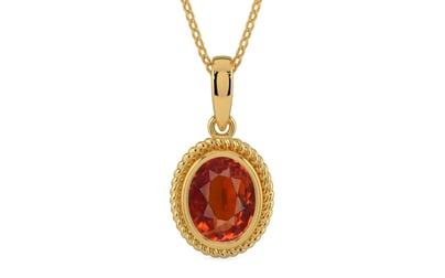 Gold Hessonite Garnet Pendant Limited Quality (P7)