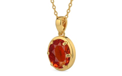 Gold Hessonite Garnet Pendant Limited Quality (P8)
