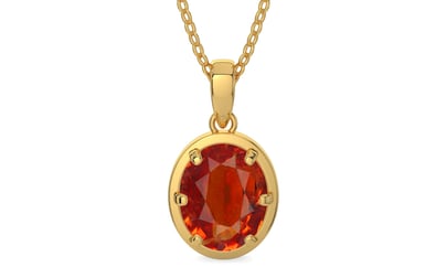 Gold Hessonite Garnet Pendant Limited Quality (P8)