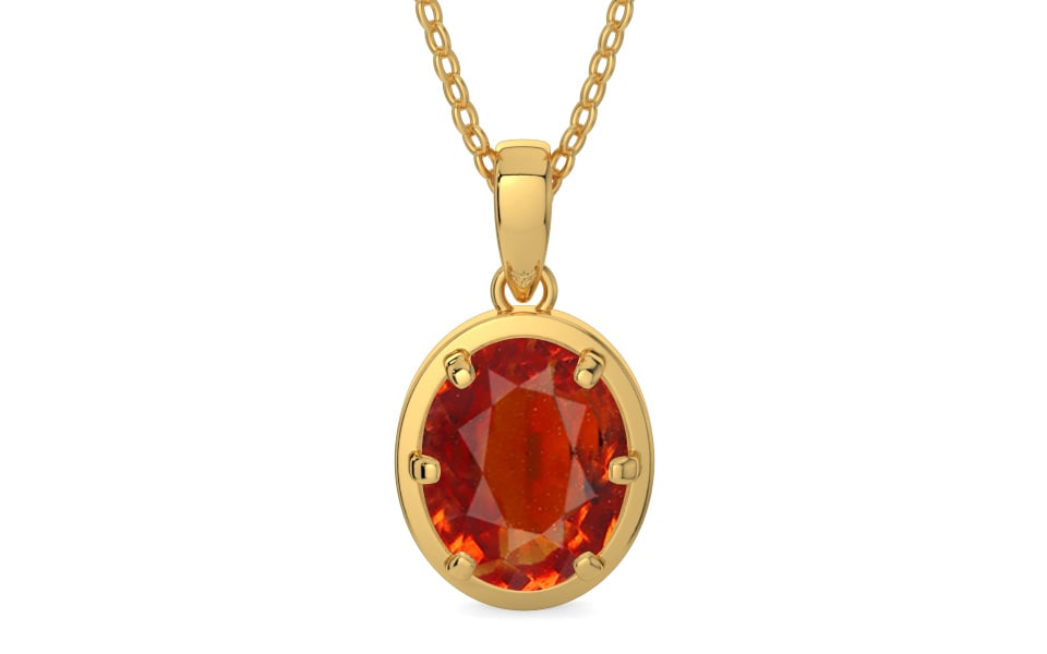 Gold Hessonite Garnet Pendant Limited Quality (P8)